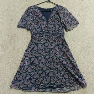 Floral-print chiffon mini dress